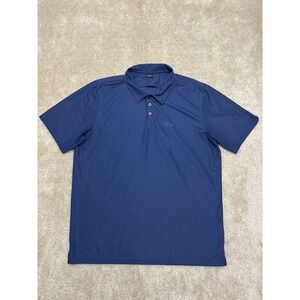 Oakley Polo Shirt Mens XL Blue Lightweight Logo Golfing Outdoors Preppy